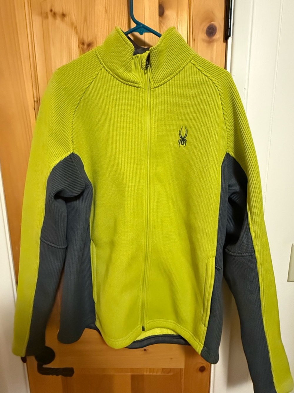 Spyder Lime Green and Charcoal Full-Zip Performance Jacket
